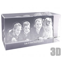 Bloc de verre horizontal photo laser - Gravure 3D