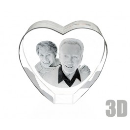 Coeur en verre photo gravure 3D Coeur en verre photo gravure 3D