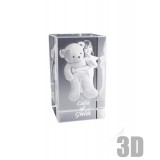Bloc de verre rectangle 12 cm - Gravure 3D
