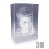 Bloc de verre vertical photo laser - Gravure 3D