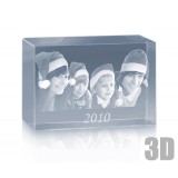 Bloc en verre photo laser 3D