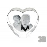 Coeur en verre photo gravure 3D