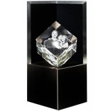 Socle lumineux Deluxe noir cube 10 cm