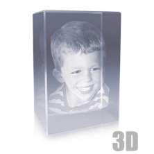 Bloc de verre vertical photo laser - Gravure 3D