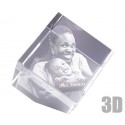 Cube en verre photo laser 10 cm - Gravure 3D
