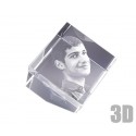 Cube en verre photo laser 8 cm - Gravure 3D