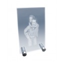 Plaque en verre photo laser sur pieds