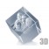 Cube en verre 10 cm sur pan coupé photo laser 3D
